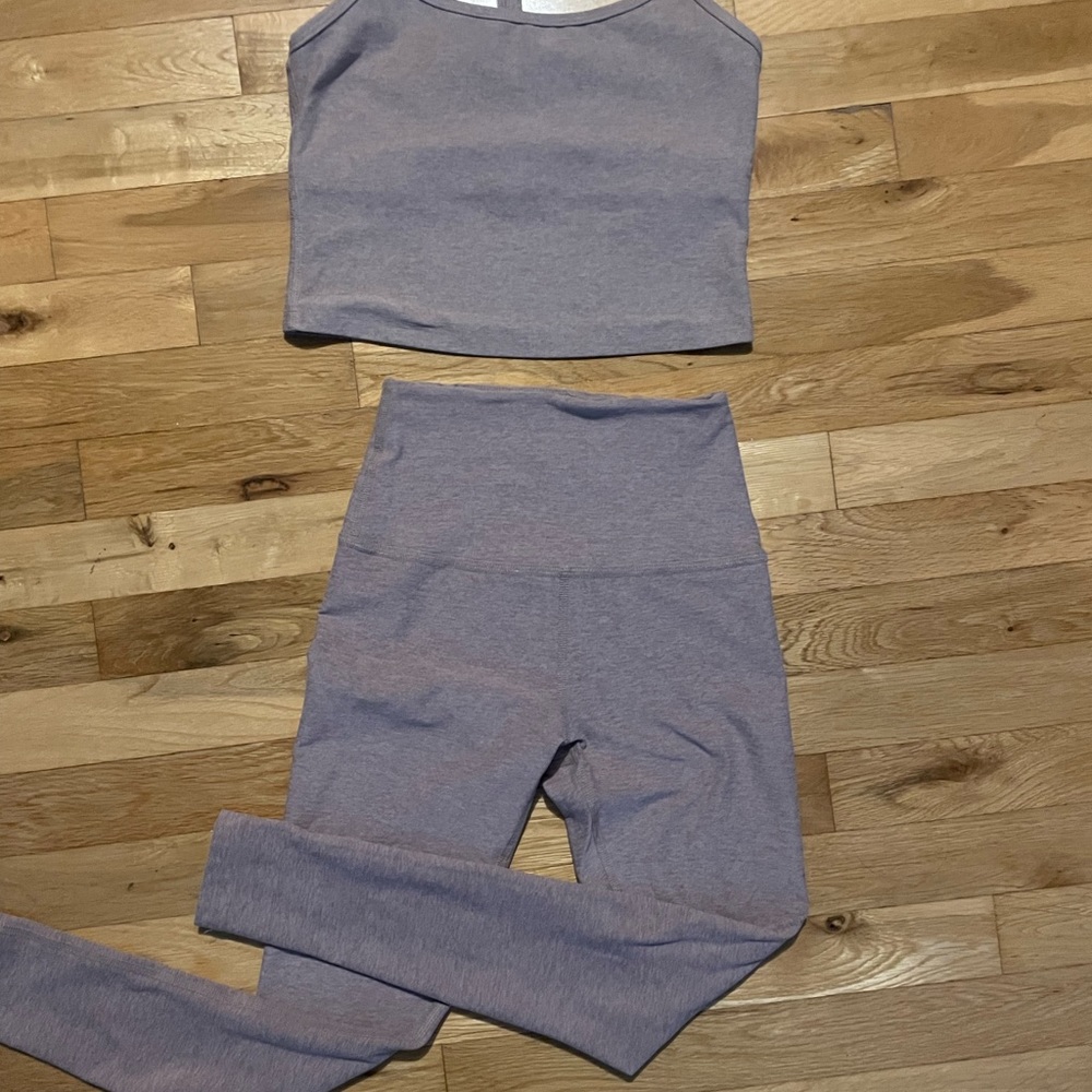 Spacedye Caught In The Midi High Waisted Legging Set Beyond Yoga color Chai